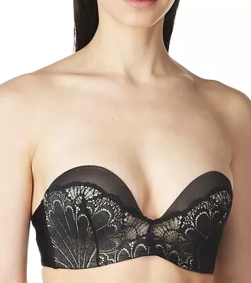 Wonderbra Ultimate Lace Strapless Push-up Womens Black Bra • £19.30