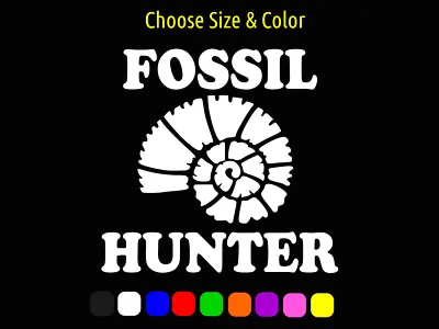 Fossil Hunter Ammonite Prehistoric Decal Laptop Car Window CHOOSE SIZE COLOR • $4.84