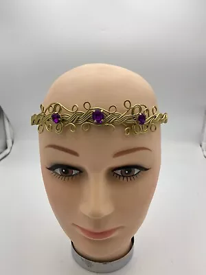 Women’s Gold Fantasy Medieval Circlet With Purple Jewels • $18.99