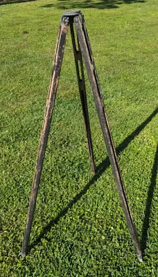 Vintage Wooden Survey Tripod Rustic For Restoration • $139.09