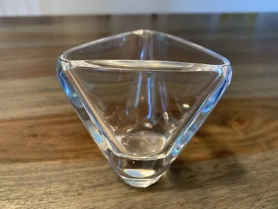 Val St-Lambert Triangle Vase Crystal Val Saint Lambert Made In Belgium Vintage • $27.48