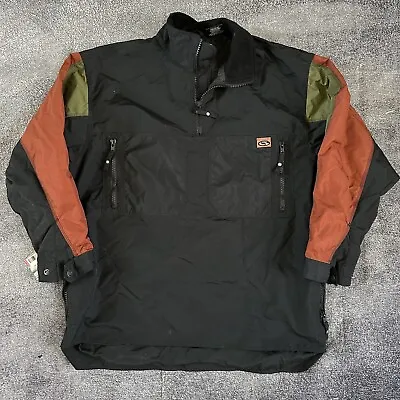 Men's Vintage 90s Gotcha Snowgear Black Green Orange Colorblock Ski Jacket Sz XL • $54