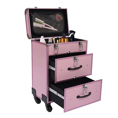 $95 • Buy Professional Rolling Makeup Train Case Cosmetic Trolley Makeup Storage Organizer