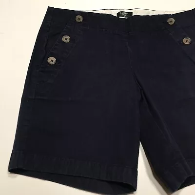 J. Crew Shorts Womens Size 0 Navy Blue Sailor Midi Stretch Casual Slash Pockets • $13.99