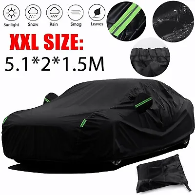 Outdoor Full Car Cover Waterproof All Weather Protection Anti-UV Dust Snow XXL • $35.59