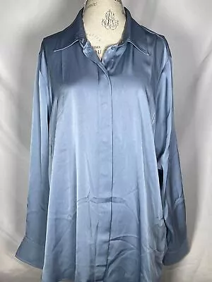 H&M Blue Button-Down Pajama Top Women's XXL NWT • $12.99