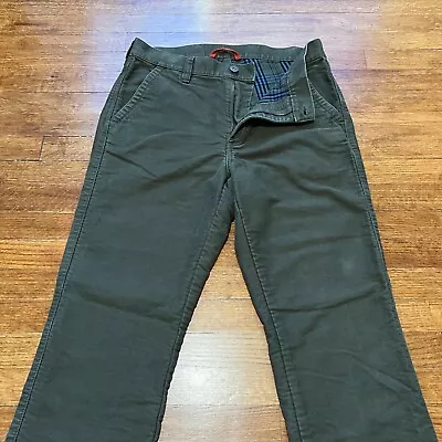 VTG LL Bean Plaid Flannel Lined Jeans Men 30x30 Green Cotton Twill Hike Outdoors • $33.49