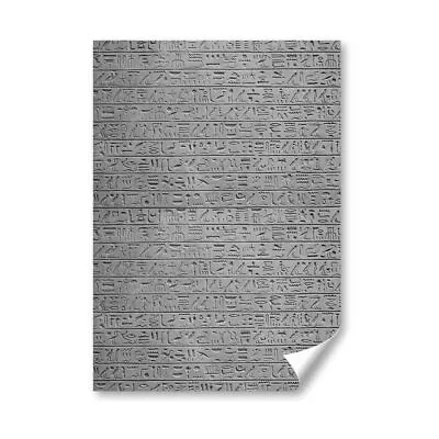 A5 - BW - Egyptian Hieroglyphics Stone Wall Print 14.8x21cm 280gsm #37020 • £3.99