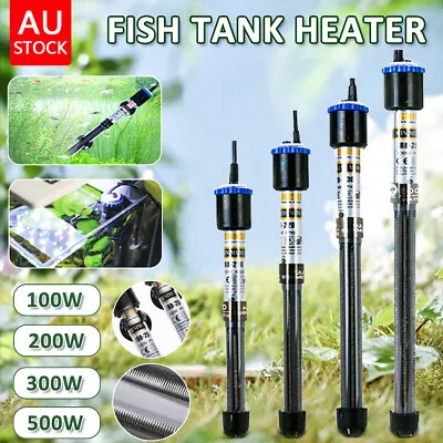 100-500W Submersible Aquarium Fish Tank Heater Rod Heating Adjustable Thermostat • $17.85