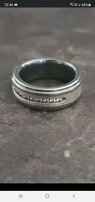 Gents Diamond Tungsten And Silver Ring .27 Carot • $300