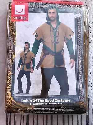 £30.99 • Buy Robin Of The Hood Costume Fancy Dress Mens Large Historical Outfit Hooded