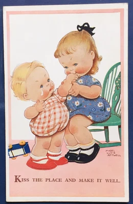 £2 • Buy Unused Mabel Lucie Attwell Valentine’s Postcard Kiss The Place And Make It Well