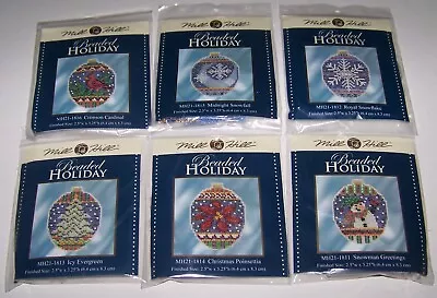 LOT Of 6 Mill Hill BEADED HOLIDAY Glass Bead X Stitch ORNAMENT KITS Dated 2018 • $49