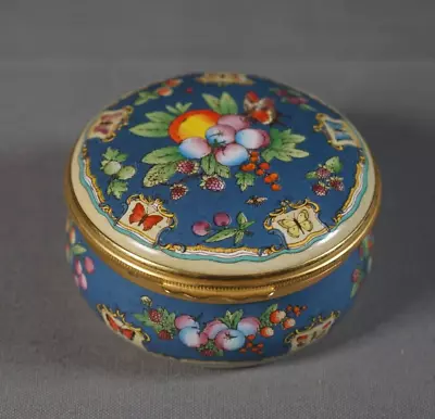 Vtg Halcyon Days Enamel Boxes Trinket Box - Fruit Berry Butterfly • $9.99