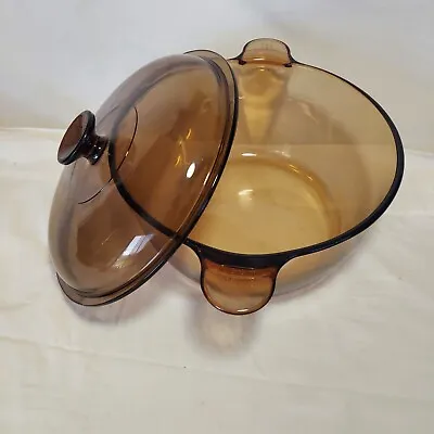 Vision Amber Corning  4.5 L  Stock Pot With Pyrex Lid  Pre-owned • $34.98