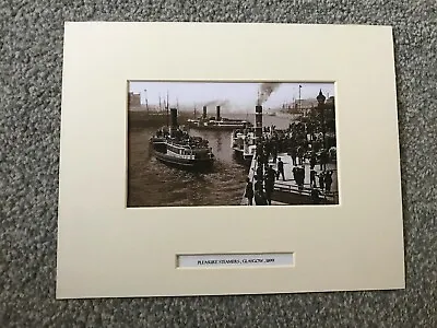 £4.95 • Buy Pleasure Steamers Glasgow 1899 Scotland Boats Old Mounted Print Free Postage 