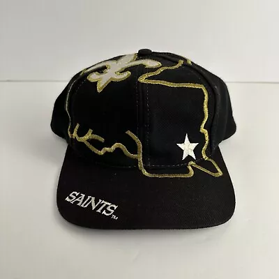 Vintage 90’s New Orleans Saints NFL Big Logo Snapback The Game OSFA Wool • $382.50