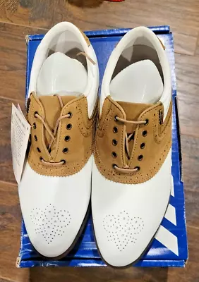 Mizuno MIZ Vintage Womans Fashionable White/Straw Color Golf Shoes Size 7.5  • $25