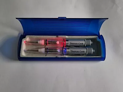 Thomas Cook Light Up Pen Set With Case - Very Rare! • £25