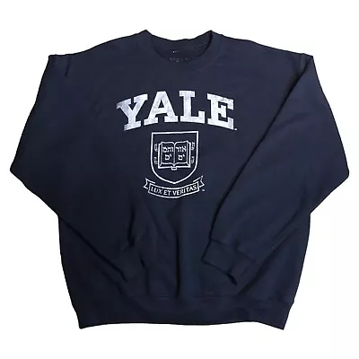 Yale University Sweatshirt Navy Blue Mens Tag Large 50/50 Cotton Blend • $24.97