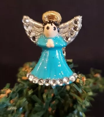 1:12 Dollhouse Turquoise Blue Christmas Angel Miniature Christmas Tree Topper  • $7.99