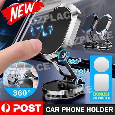 Metal Magnetic Car Phone Holder Folding Magnet Mount Mobile Cell Phone Stand GPS • $10.85