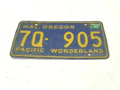 Vintage 1960's Oregon License Plate March Pacific Wonderland W/1986 Tag -7q-905- • $31.47