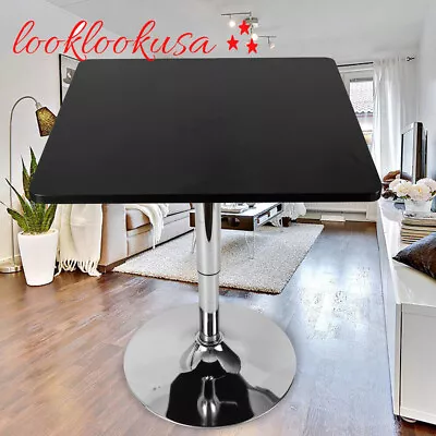 Bistro Table Square Pub Desk Height Adjustable 360° Swivel 23.6  Black Bar Cafe • $64