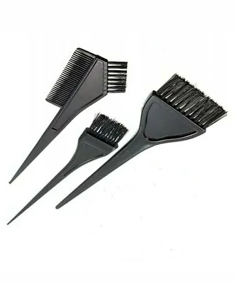 Hair Dye 3 PCS Brush Set Colouring Bleach Tint Comb Kit Set Saloon Hairdressing • £2.75