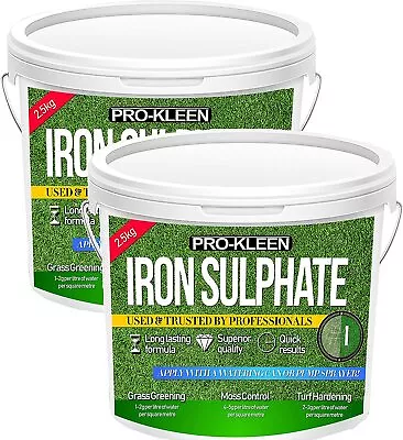 ProKleen Iron Sulphate Grass Green Lawn Feed Tonic Soluble Dry Powder 5KG • £21.95