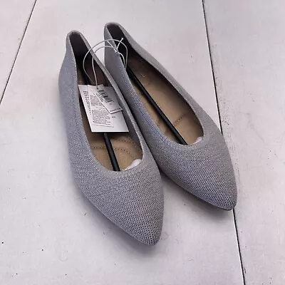 Old Navy Soft Knit Pointed Toe Ballet Flats Gray Marl Women’s Size 7.5 • $27