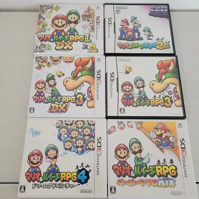 Lot 6 Mario And Luigi RPG 1 2 3 4 DX Paper Mario Mix Set Nintendo DS 3DS Japan • $102.95