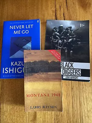 Montana 1948 & Never Let Me Go & Black Diggers Paperback Books X3 In Good Cond. • $35