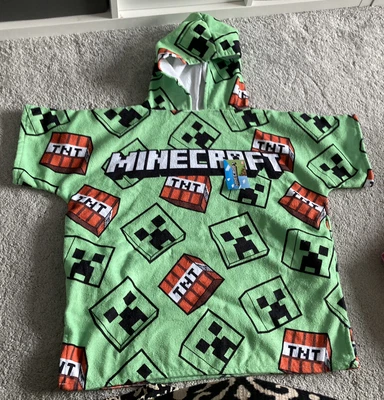 £11.99 • Buy Minecraft Hooded Towels For Kids - Beach Changing Poncho Towel One Size