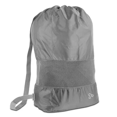 Travelon Lightweight Nylon Mesh Drawstring Storage Travel Laundry Bag Charcoal • $8.99