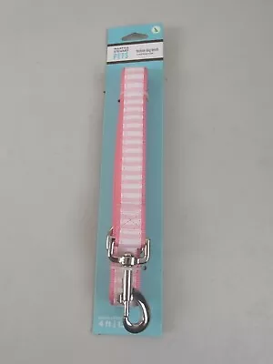 Martha Stewart Pets Fashion Dog Leash Pink & White Stripe Print 4' NWT • $9.99