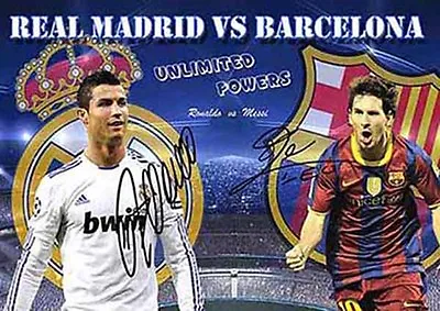 $9.95 • Buy Lionel Messi Christiano Ronaldo Soccer Football Autograph Signed A4 Poster 2