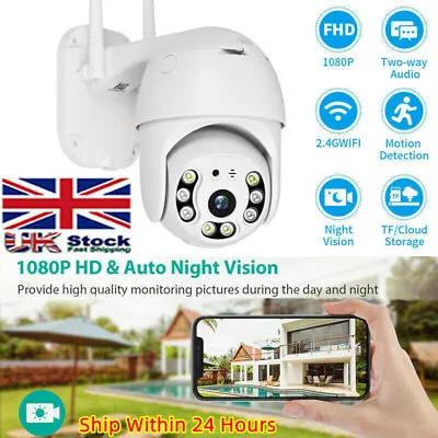 1080P WIFI IP Camera Wireless CCTV HD PTZ Smart Home Security IR Cam Outdoor UK • £23