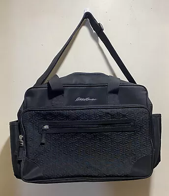 Eddie Bauer Canvas Black Laptop Messenger Travel School Bag • $19.99