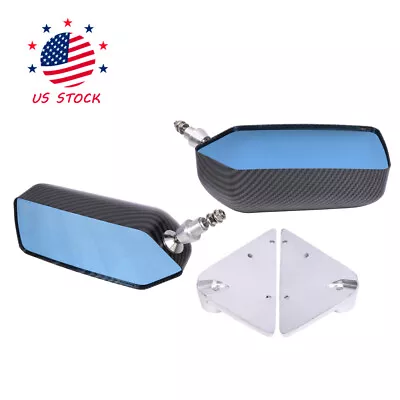 2x Blue F1 Style Carbon Fiber Car For Universal Racing Side Rearview Wing Mirror • $232.97