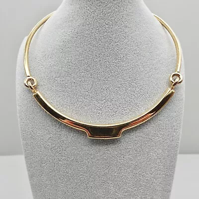 W. Britt For J. Crew Necklace Polished Gold Tone Collar Choker Costume Jewelry • $10.39