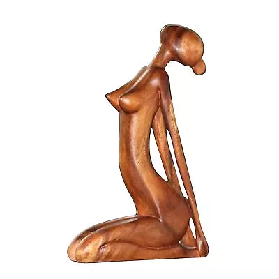 Wooden Yoga Meditation Statue Handmade Abstract Yoga Pose Sculpture Wood Carving • $44.70