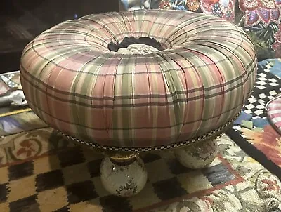 Mackenzie Childs Vintage Compass Rose - Tuffet Footstool Ottoman- Retired • $699