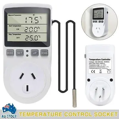 $24.26 • Buy Digital Temperature Controller Outlet Socket Thermostat Plug With Sensor Probe