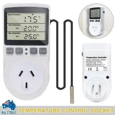 $24.26 • Buy Digital Temperature Controller Outlet Socket Thermostat Plug With Sensor Probe