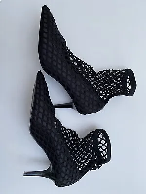 Zara Black Court Shoes With Netting ‘socks’ Size 6. Worn Only A Few Times. • £3.99