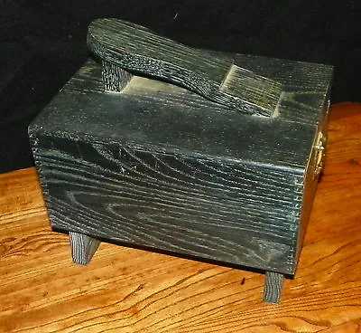 Black Distressed Oak Shoe Shine Box  (HD198) • $179.10