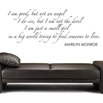 MARILYN MONROE Quote I Am Good Words Quotes Wall Sticker Decal Murals W1 • £14.99