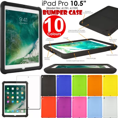 For Apple IPad Pro 10.5  Shock Protective Tough Rugged Rubber BUMPER Case + Film • £5.95