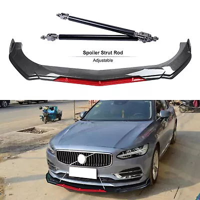 Front Bumper Chin Lip Spoiler Splitters Carbon Fiber For Volvo S40 S60 2006-2018 • $99.99